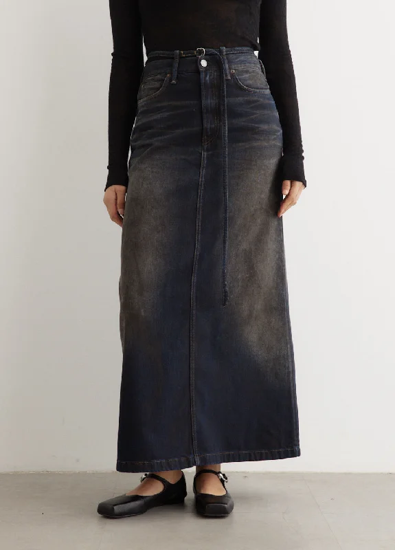 Talia Denim Maxi Skirt vintage skirt charm