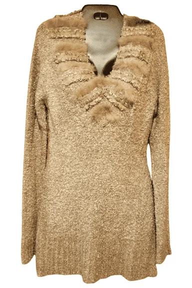 Nado women's brown sweater dress size M Collared Crew Neck Turtle Neck