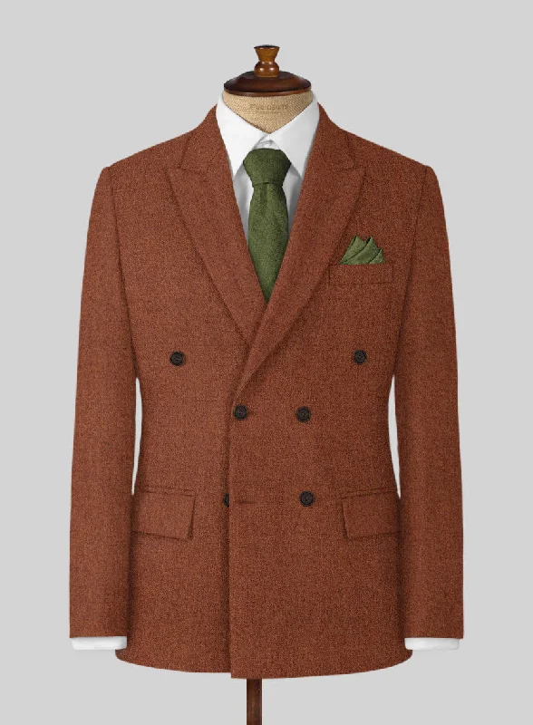 Naples Prego Rust Tweed Jacket Notch Collar Jacket Peter Pan Collar Jacket Cowl Neck Jacket