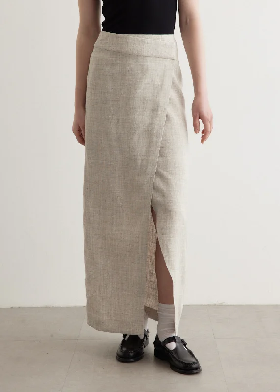 Overlap Skirt high slit skirt