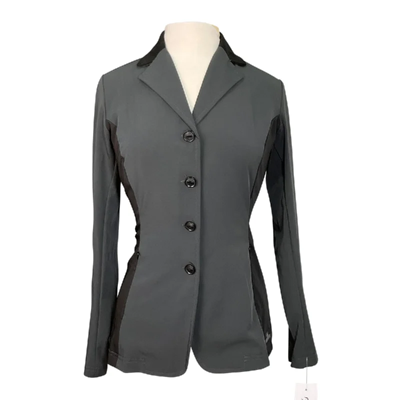 Grand Prix 'Quinn' Show Jacket  in Grey/Black - Women's 14R (US 8) Lace Jacket Ribbed Jacket Sequined Jacket