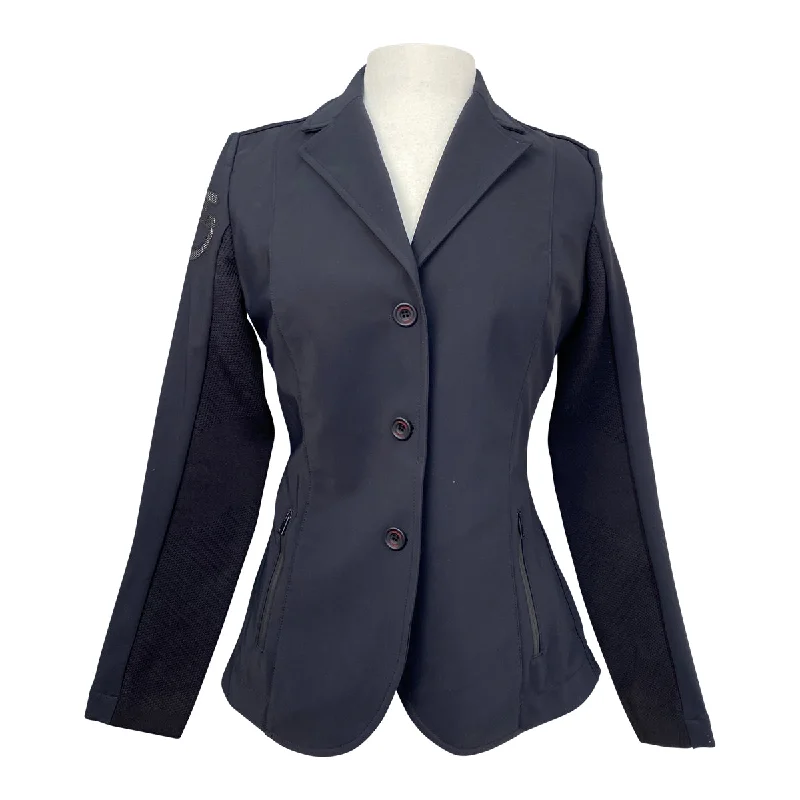 Cavalleria Toscana 'REVO Tech Knit' Competition Jacket in Black - Women's IT 44 (US 10) Herringbone Jacket Checkered Jacket Solid Jacket
