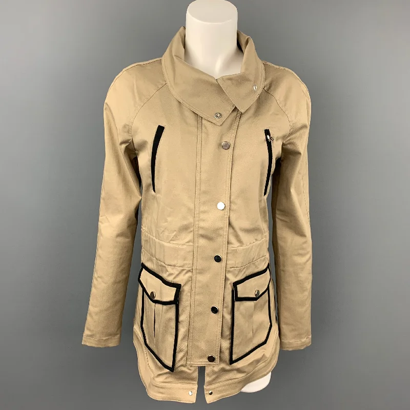 VERONICA BEARD Size 4 Khaki Cotton / Polyurethane Jacket Denim Jacket Leather Jacket Suede Jacket