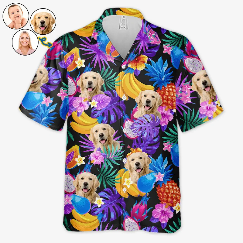 Custom Photo In The Mood For Summer - Dog & Cat Personalized Custom Unisex Tropical Hawaiian Aloha Shirt - Summer Vacation Gift, Gift For Pet Owners, Pet Lovers