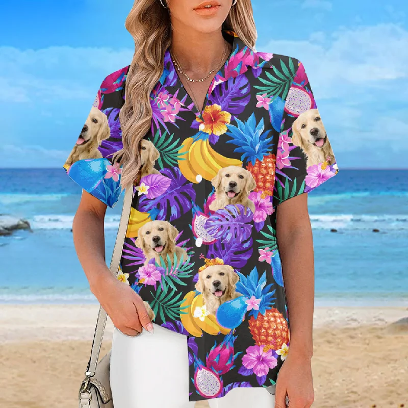 Custom Photo In The Mood For Summer - Dog & Cat Personalized Custom Unisex Tropical Hawaiian Aloha Shirt - Summer Vacation Gift, Gift For Pet Owners, Pet Lovers