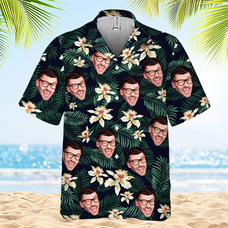 Custom Photo Some Call It Hawaii I Call It Paradise - Family Personalized Custom Face Unisex Hawaiian Shirt - Gift For Family Members, Pet Owners, Pet Lovers