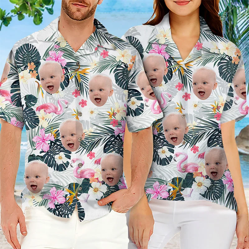 Custom Photo Summer Breeze - Family Custom Hawaiian Shirt, Custom Shirts, Personalized Shirts, Hawaiian Shirt for Men, Beach Shirt, Aloha Shirt Men - Summer Vacation Gift, Gift For Family Members