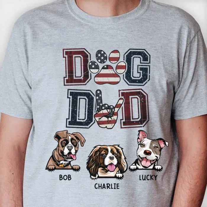 Dog Dad Rock - Gift For Dad, Personalized Unisex T-Shirt