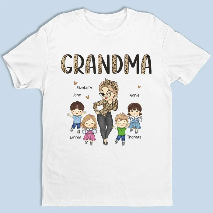 Grandma & Her Dancing Kids - Family Personalized Custom Unisex T-shirt, Hoodie, Sweatshirt - Mother's Day, Birthday Gift For Mom, Grandma