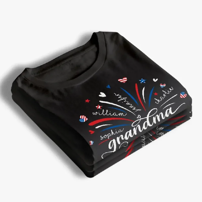 Grandma's Little Sweethearts - Family Personalized Custom Unisex T-shirt, Hoodie, Sweatshirt - Mother's Day, 4th Of July, Gift For Mom, Grandma