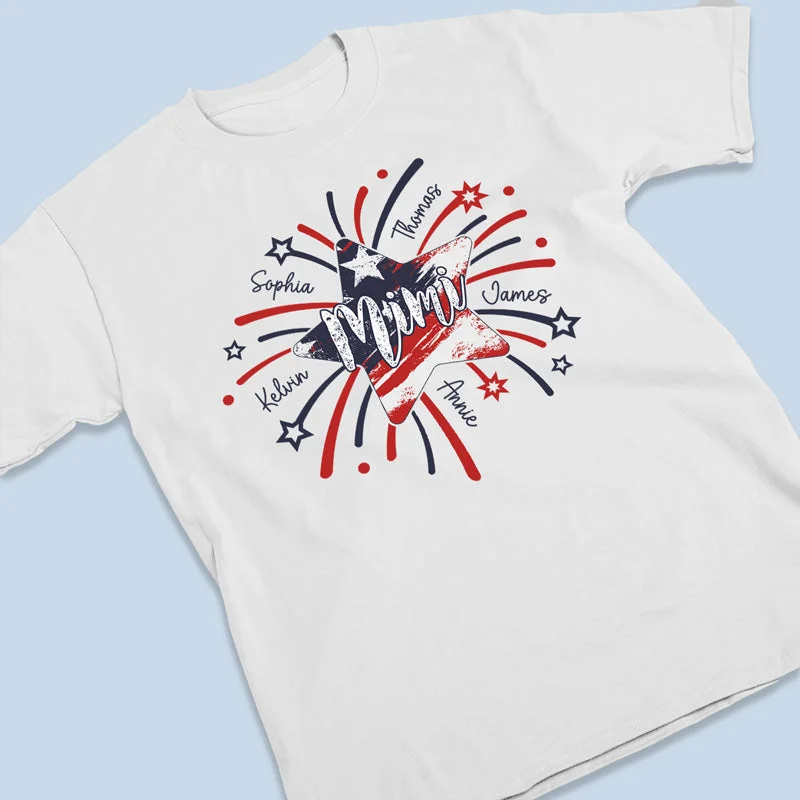 Happy 4th Of July To Our Mimi - Family Personalized Custom Unisex T-shirt, Hoodie, Sweatshirt - 4th Of July, Birthday Gift For Grandma