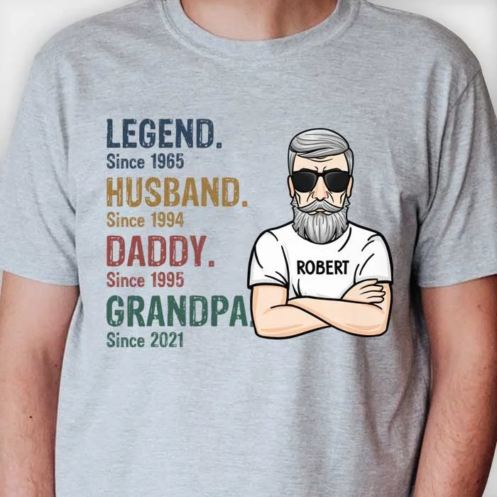 Legend Husband Daddy Grandpa - Personalized Unisex T-Shirt - Gift For Grandpa