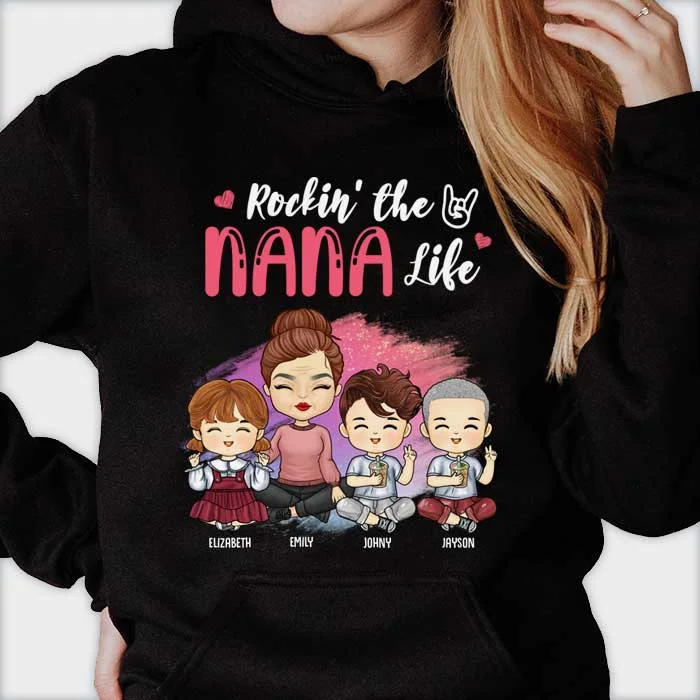 Living That Nana Mama Life - Gift For Mom, Grandma - Personalized Unisex T-Shirt, Hoodie