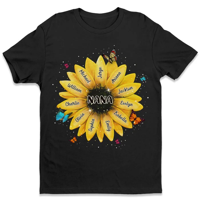 Nana, Shine Bright Like A Flower - Family Personalized Custom Unisex T-shirt, Hoodie, Sweatshirt - Mother's Day, Birthday Gift For Grandma