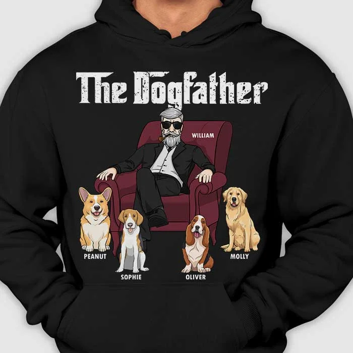 The Dog Father Dog Dad In Suit - Gift for Dog Dad - Personalized Unisex T-Shirt, Hoodie