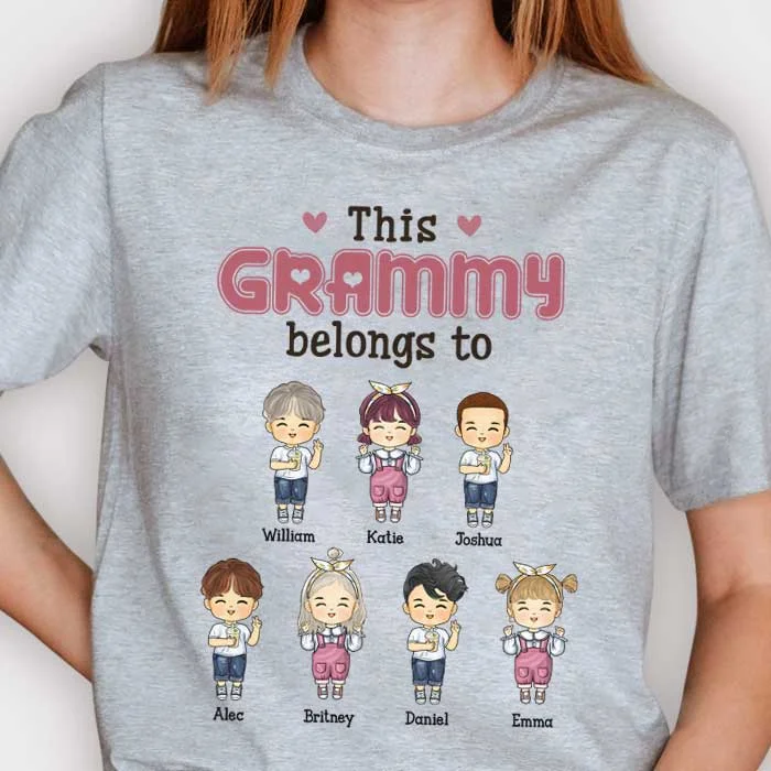 This Grandma Belongs To These Cute Kids - Gift For Mom, Grandma - Personalized Unisex T-shirt, Hoodie