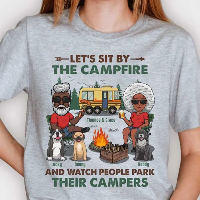 You Me & The Dogs Making Memories - Personalized Unisex T-shirt, Hoodie - Gift For Couples, Gift For Camping Lovers