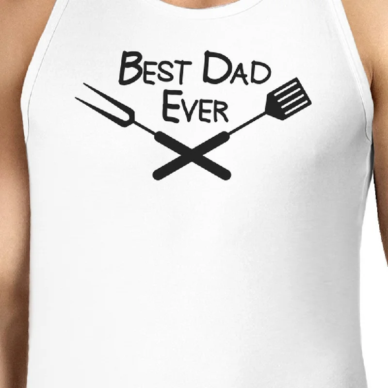 Best Bbq Dad Mens White Cotton Tank Top Barbeque Dad Gift Ideas