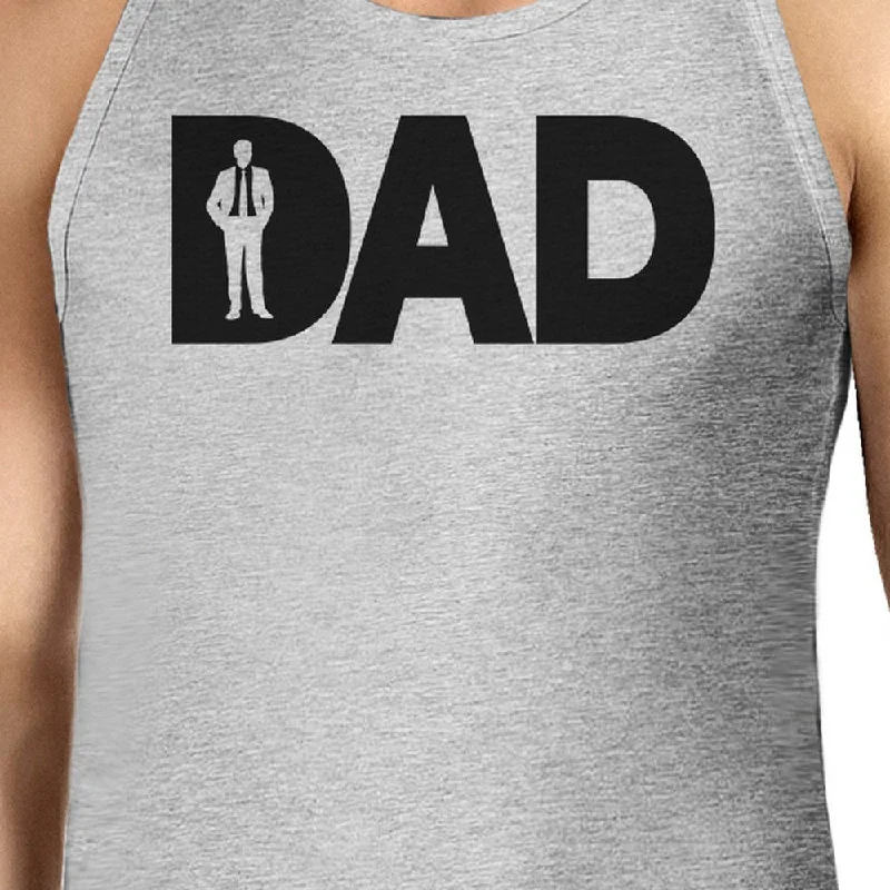 Dad Business Mens Grey Sleeveless Shirt Fathers Day Gift Tank Top