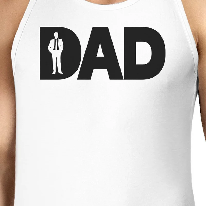 Dad Business Mens White Funny Tank Top Working Dad Graphic Tanks