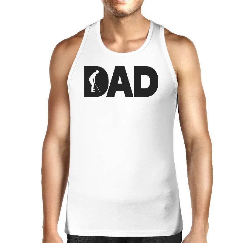 Dad Golf Mens White Graphic Tanks Unique Design Gifts For Father