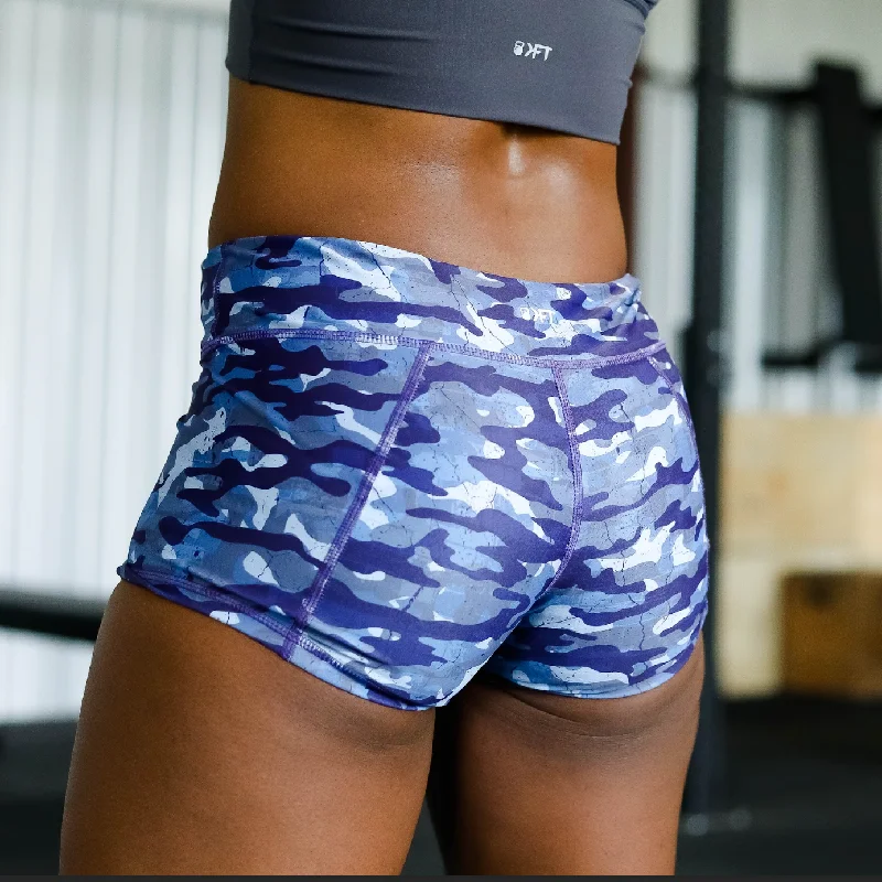 Keep Moving Lined Shorts - Blue Camo