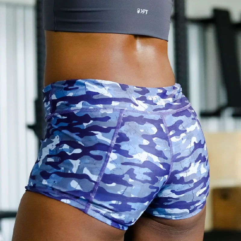 Keep Moving Lined Shorts - Blue Camo