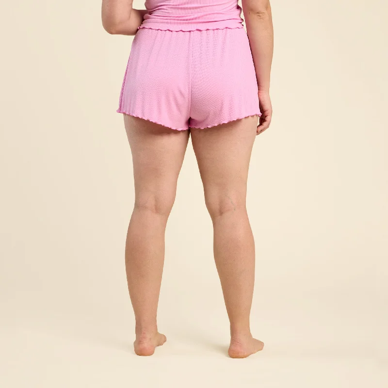 Mini Rib Cheeky Shorts | Bubblegum Pink