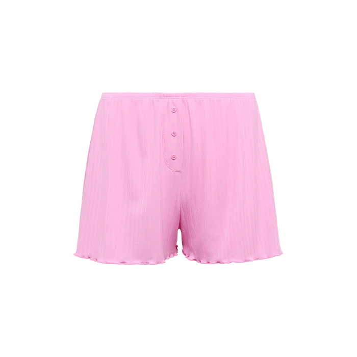 Mini Rib Cheeky Shorts | Bubblegum Pink