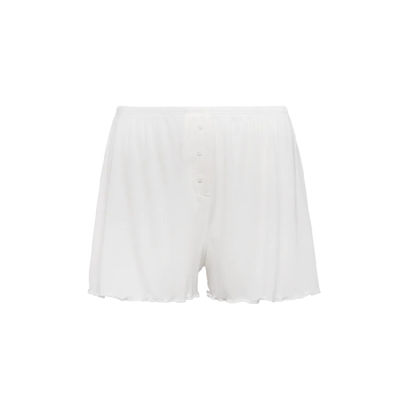 Mini Rib Cheeky Shorts | Pearl