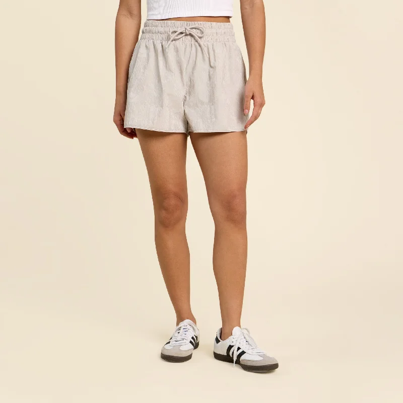 Retro Track Shorts | Pebble