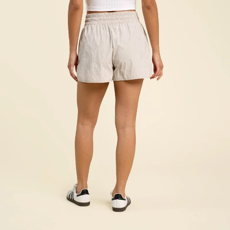 Retro Track Shorts | Pebble