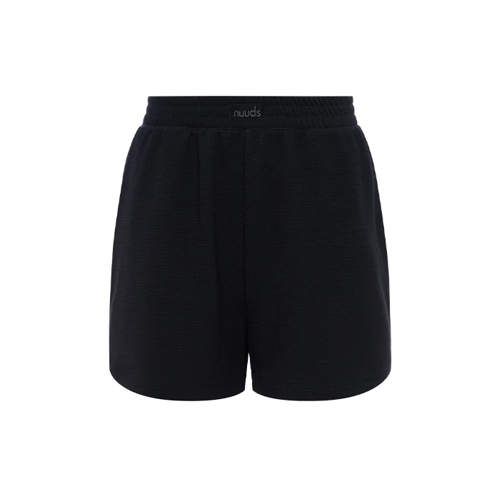 Sporty Waffle Shorts | Black