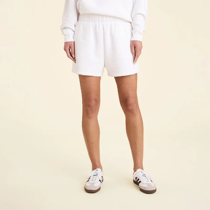 Vintage Fleece Shorts | White