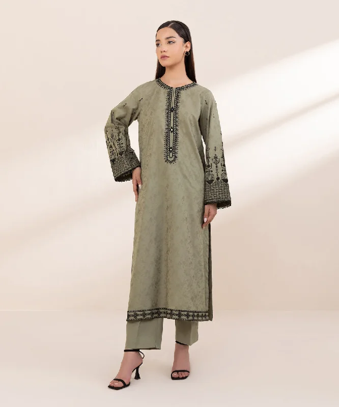 Embroidered Linen Jacquard Shirt