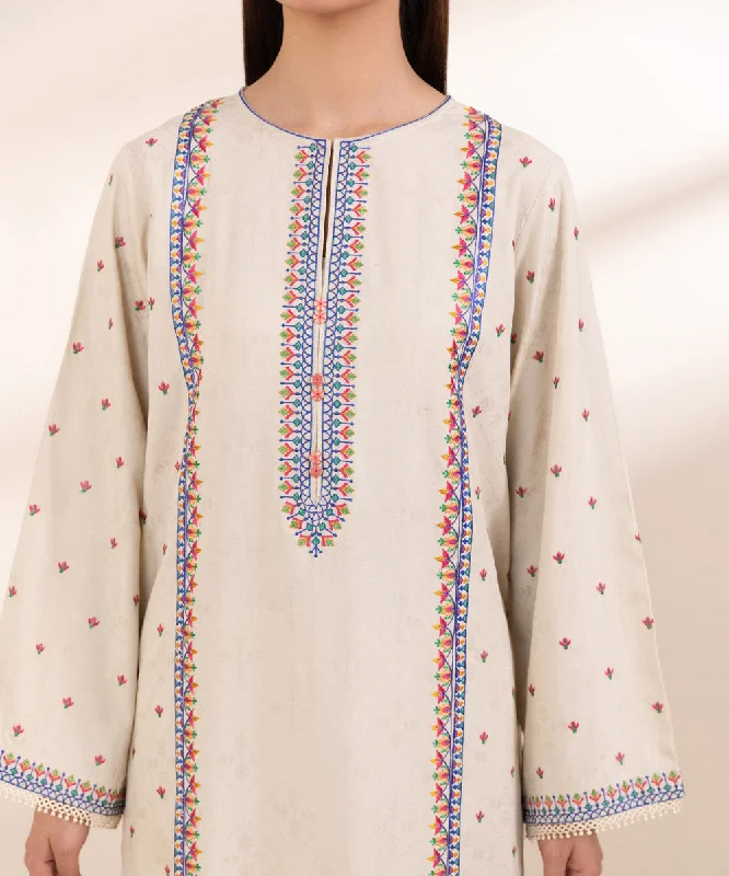 Embroidered Linen Jacquard Shirt