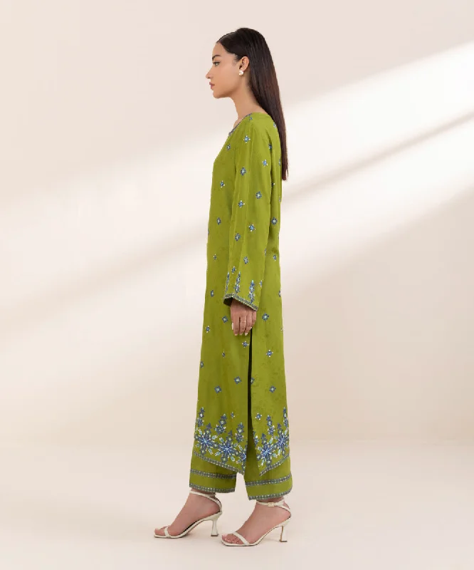 Embroidered Linen Jacquard Shirt