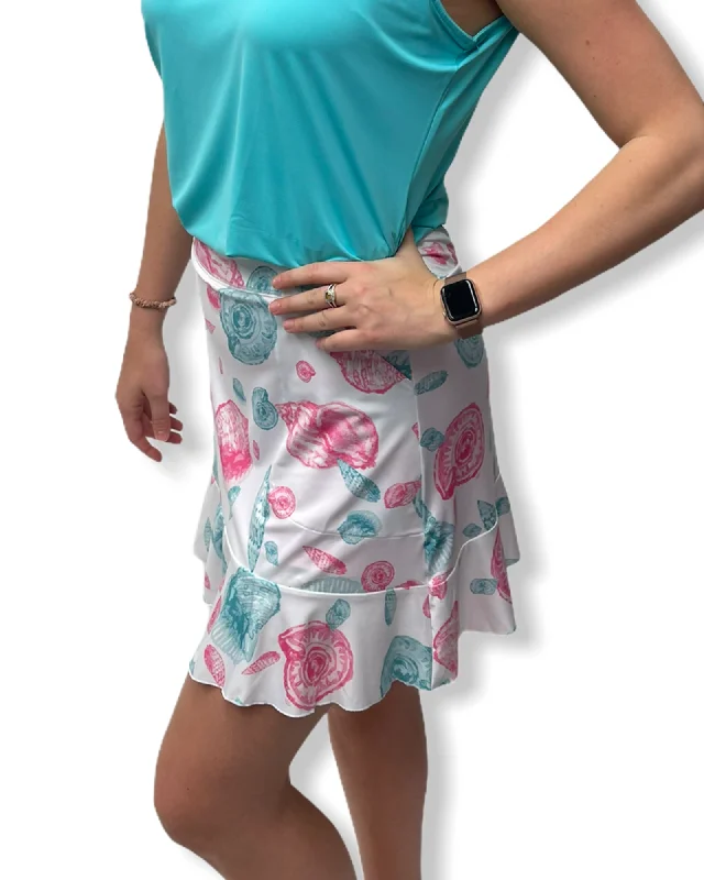 Ana Clare Madison Printed Flounce Skort- Aqua Playful