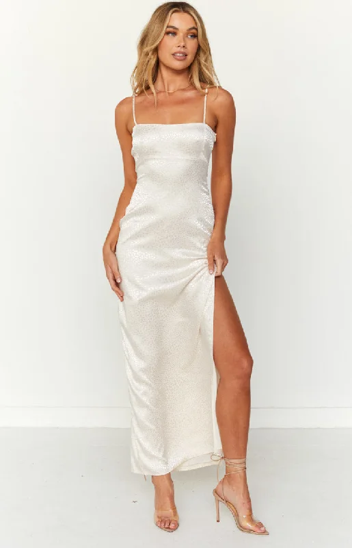 Aria Off White Backless Maxi Dress