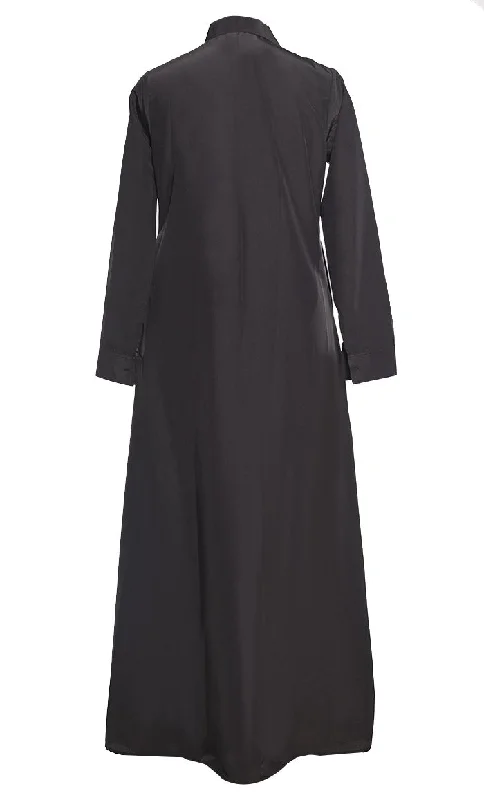 Basic Comfortable Abaya With Button Down And Included Pockets