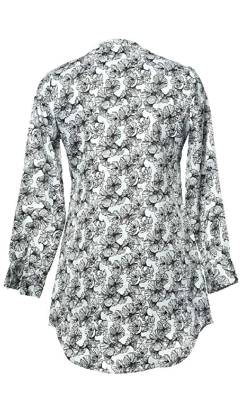 Basic Slip On Monochromatic Print Button Front Tunic With Pockets