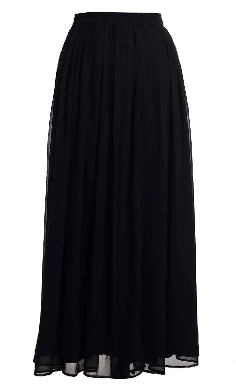 Black Georgette Skirt With Pockets And Lining