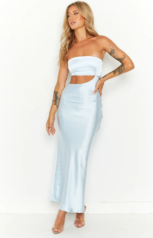 Blair Ice Blue Strapless Maxi Dress