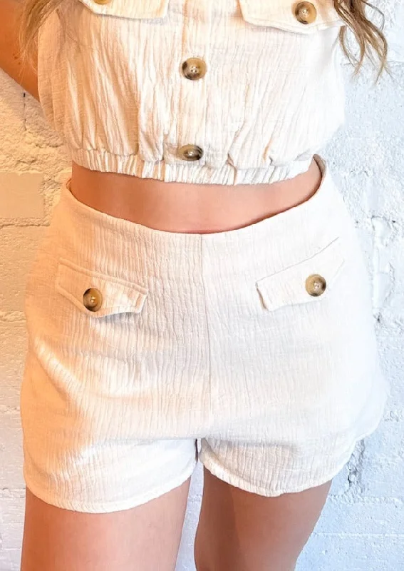 Button Detail Shorts