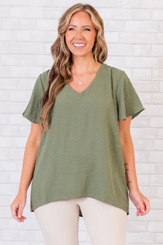 Capital Blouse, Light Olive