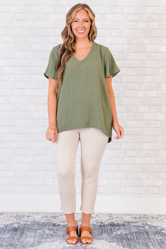 Capital Blouse, Light Olive