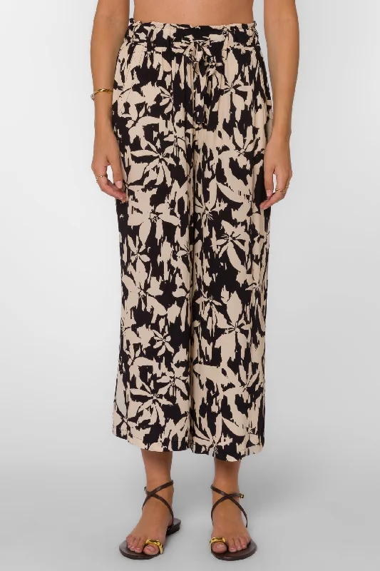 Claudette Pants Black/Cream Floral