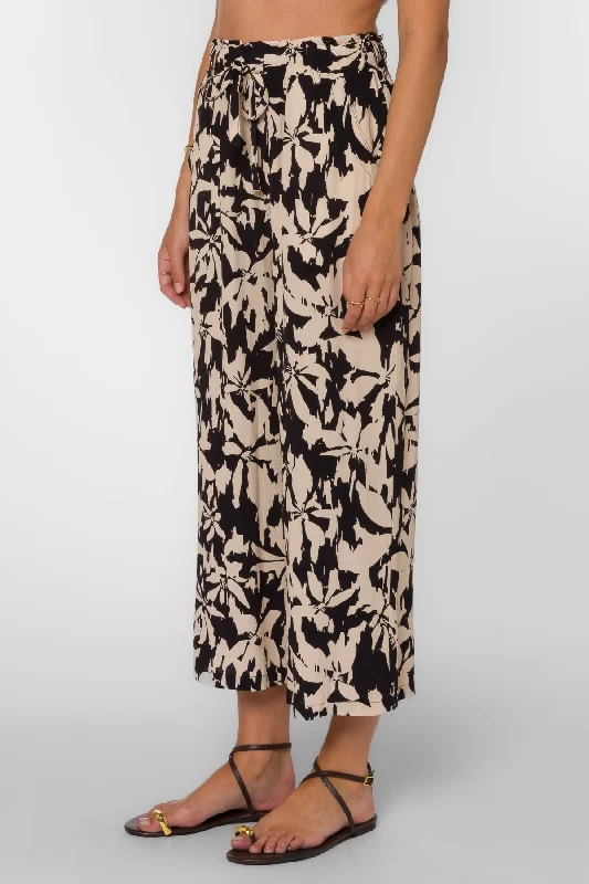 Claudette Pants Black/Cream Floral