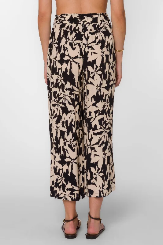 Claudette Pants Black/Cream Floral