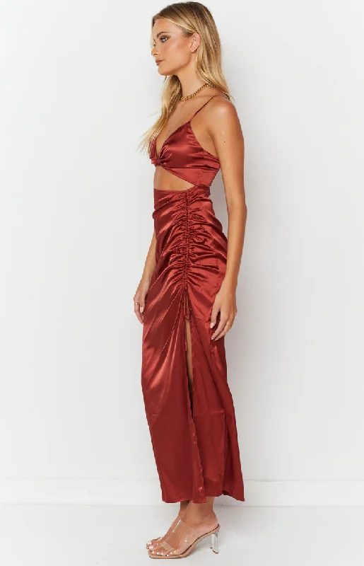 Dionne Rust Twist Maxi Dress